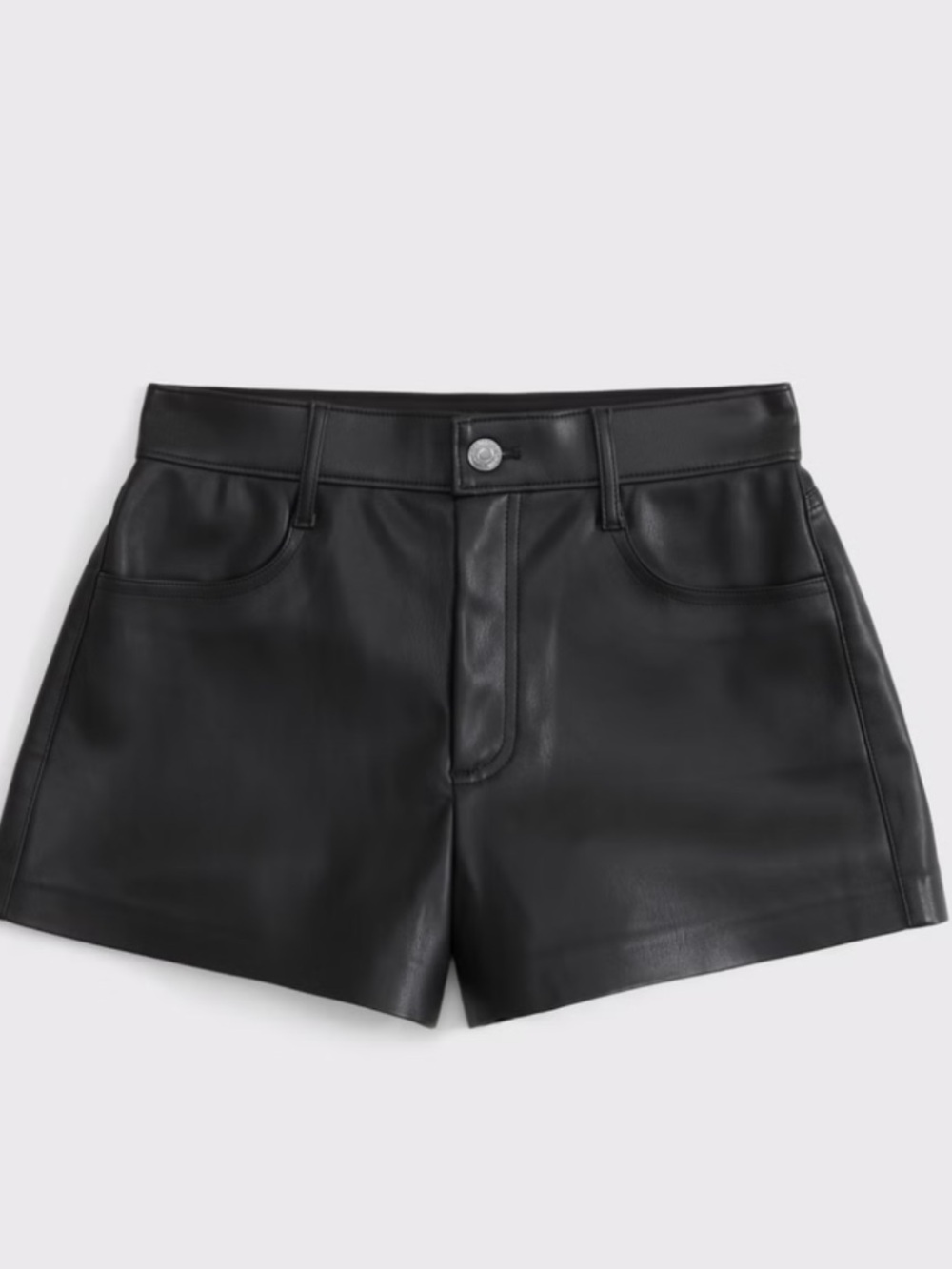ABERCROMBIE & FITCH VEGAN LEATHER HIGH RISE SHORTS